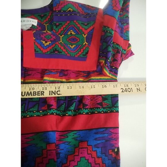 Leslie Lucks Blouse Jacket M Vintage Southwest Aztec Collar Button Up READ - Picture 2 of 16